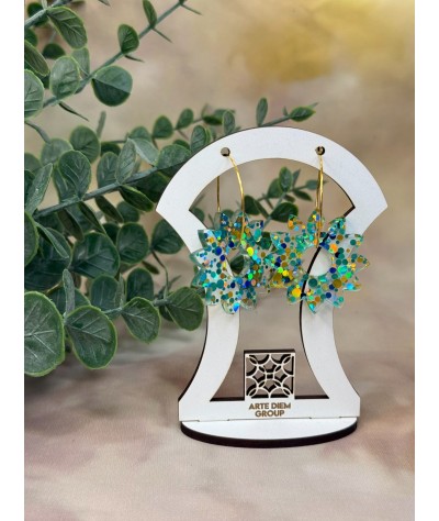 Flores spots azul y dorado