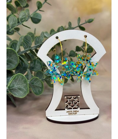 Flores spots azul y dorado